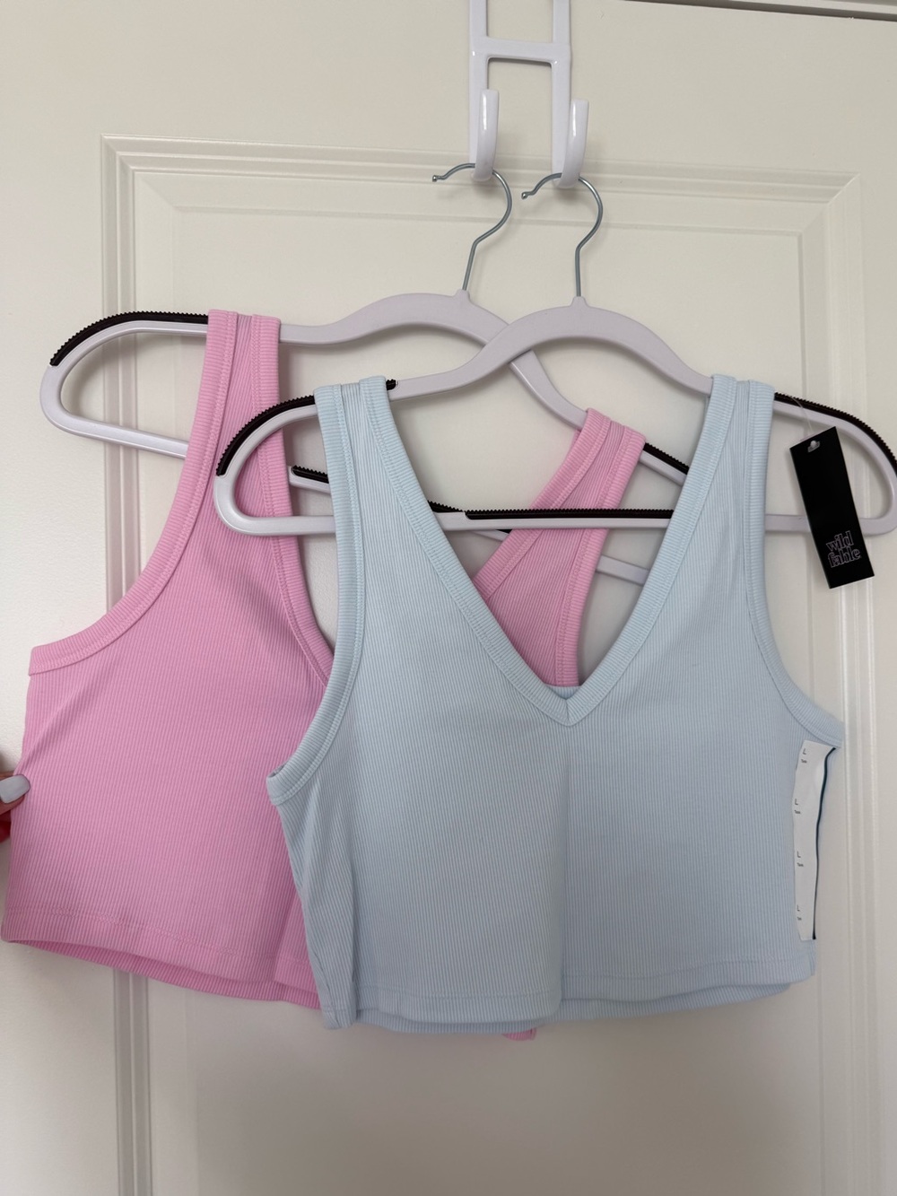 wild fable Pink & Light Blue Ribbed Tank Top Duo